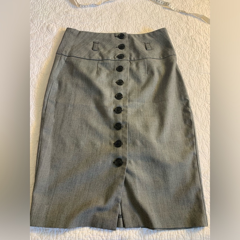 Forever 21 Charcoal Button-Front Pencil Skirt